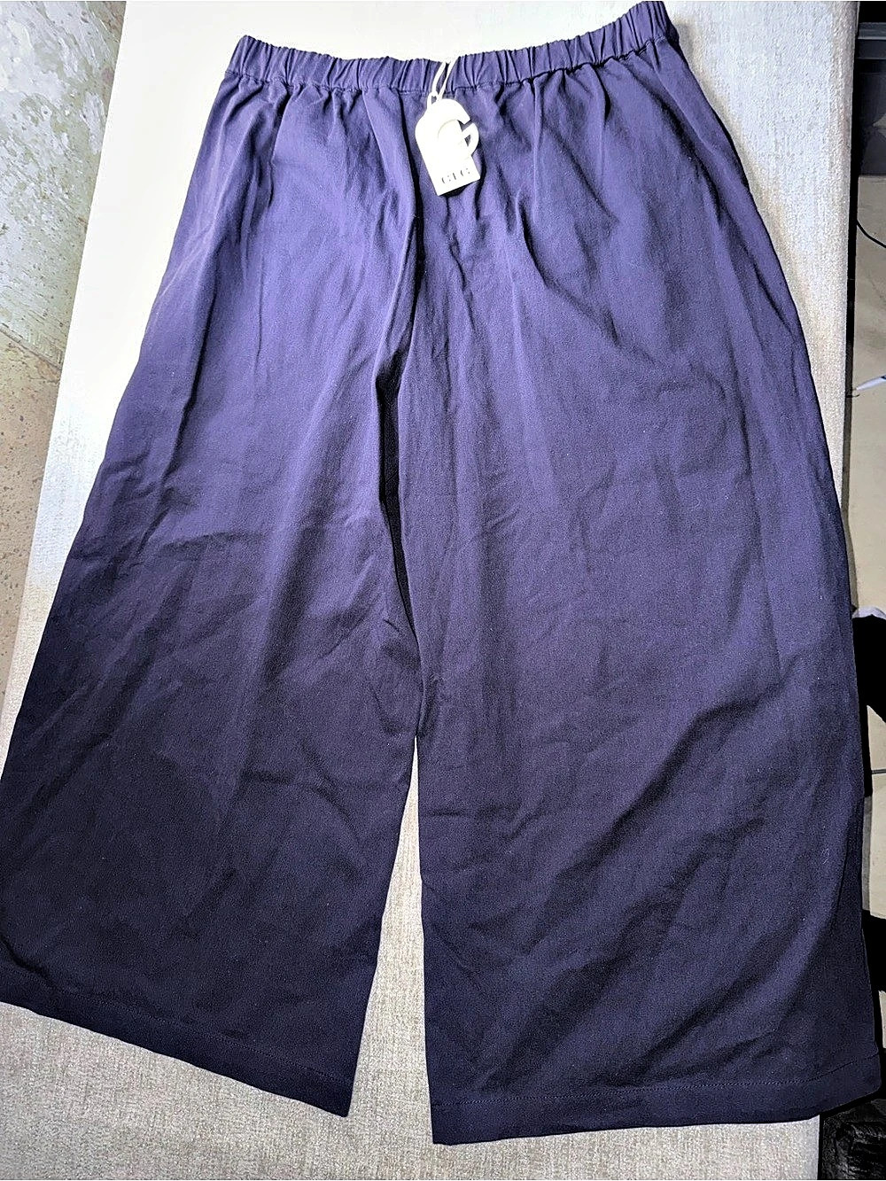 Good luck Gem XL Wide Leg Viscose Pants in Navy NWT